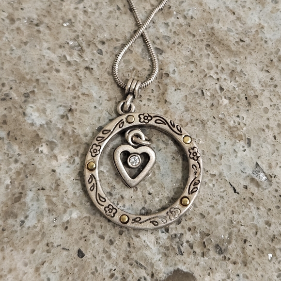 Brighton Circle of Life Two Tone Reversible Heart Necklace - Picture 5 of 8